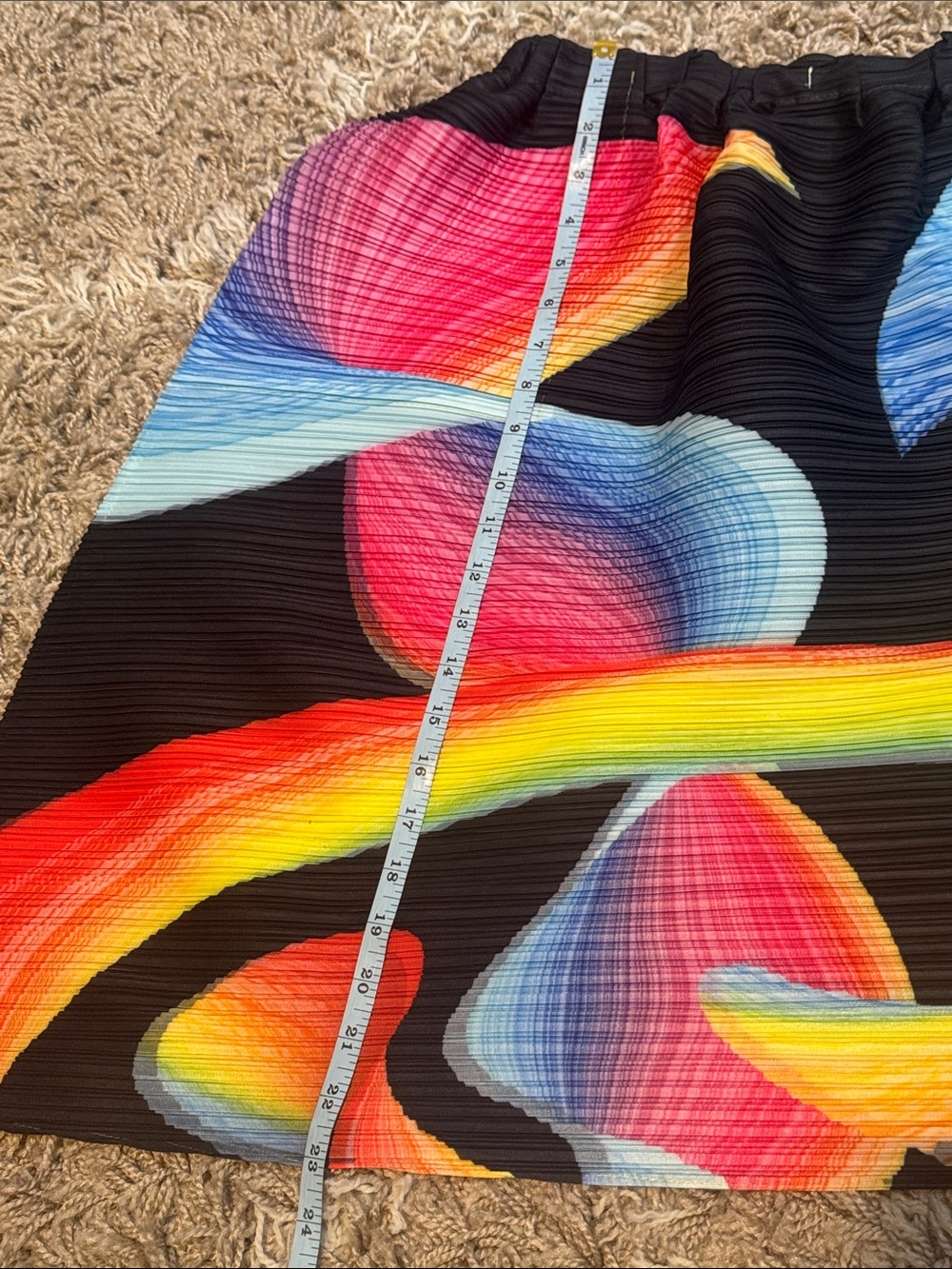 Vanite Couture Pleated Colorful Abstract Full Skirt One Size - Picture 10 of 13